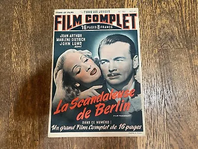 Le Film Complet Magazine July 1949 Jean Arthur Marlene Dietrich John Lund French • $39.99