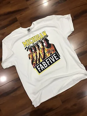 90s Michigan Wolverines Fab Five Bootleg T Shirt S C Webb J Rose NCAA • $12.99