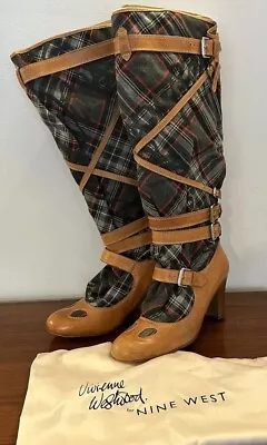 Vivienne Westwood For Nine West Gladiator Shoes: Fabric & Leather Heels Size 10M • $255