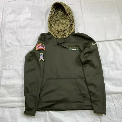 NIKE MIAMI DOLPHINS Hoodie Military Salute To Service Green Camo Size Medium • $49