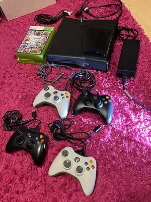 Xbox 360 S +500GB HD Cooling Fan 4 Controllers + Downloaded Games N Disks • $170