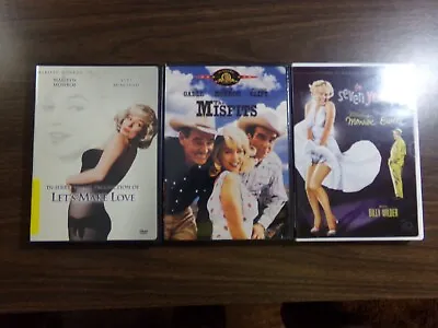 Marilyn Monroe Dvd Lot Of 3--misfits/ 7 Year Itch/ Let's Make Love • $8.95