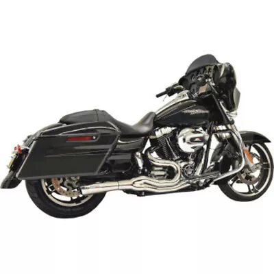 Chrome Bassani 2 Into 1 Road Rage II Mid Length Exhaust System 07-16 Bagger • $1099.95