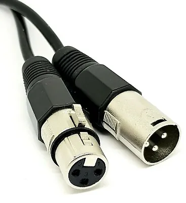 XLR Microphone Cable Lead 3 Pin Male To Female Patch Mic 0.5m 1m 2m 3m 5m 10m  • £13.99