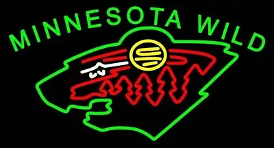 10  Vivid Minnesota Wild Logo Neon Sign Light Lamp Beer Bar Wall Decor Room • $84.99