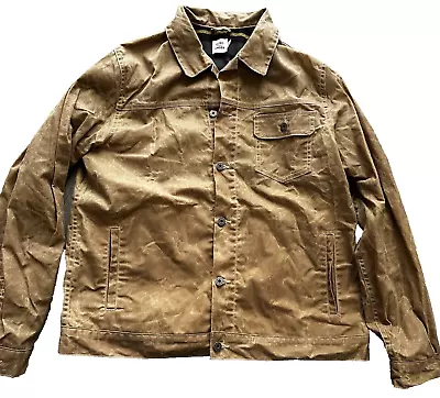 FLINT AND TINDER Flannel Lined Waxed Trucker Jacket Field Tan XXL ~ NWOT • $189