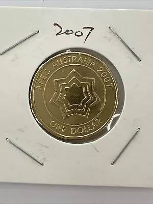 2007 Australia $1 Dollar UNC COIN-  APEC Australia In 2x2 Holder 🇦🇺🇦🇺🦘 • $7.95