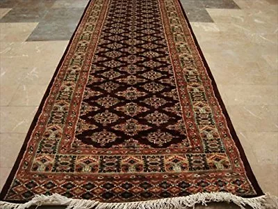 Dark Red Lovely Jaldar Ivory Touch Hand Knotted Soft Runner Rug (12.0 X 2.6)' • $501.15