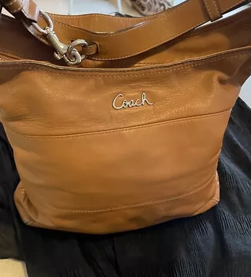 COACH Vintage Duffle Saddle Crossbody /Shoulder Purse Leather Cognac 17116 K1335 • $65