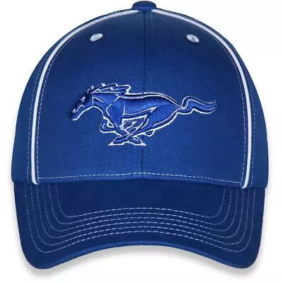 Blue On Blue Ford Mustang Running Horse Hat * Ships Worldwide & FREE To The USA! • $37.09