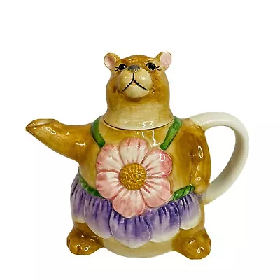 MARY ANN BAKER OTAGIRI CERAMIC TEAPOT Bear Flower Top And Skirt 8” • $27.20