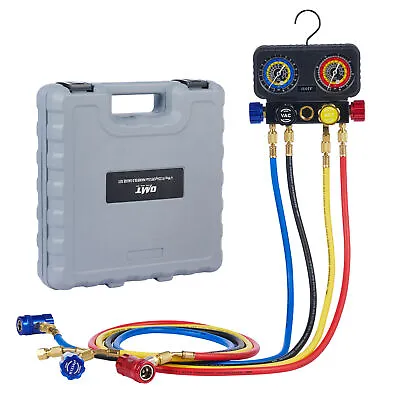 4 Way AC Diagnostic Manifold Gauge Set R1234yf R404a R134a AC Line Repair Tool • $78.72