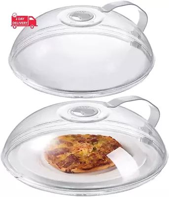 2 Pack Microwave Splatter Cover Transparent Cover Microwave Plate Cover Lid Wi • $24.08