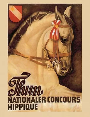 Horse Show Equestrian Event Thun Vintage Poster Reproduction FREE SHIPPING • $28.64