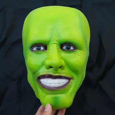 The Mask Green Latex Mask Jim Carrey Movie Fancy Dress Loki Halloween Accessor • £13.99