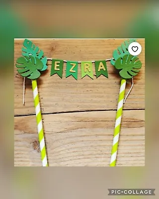 Jungle Cake Topper Cake Bunting - Personalised • £3.99