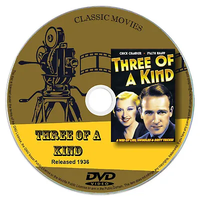£3.49 • Buy Three Of A Kind 1936 - Evalyn Knapp - Comedy, Romance, Film Noir DVD