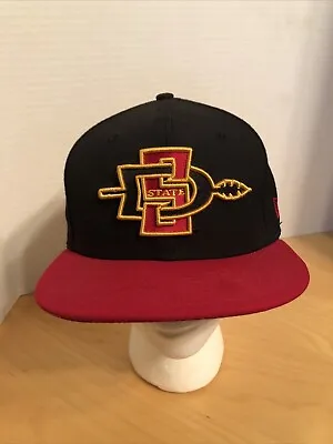 San Diego State Aztecs Fitted Hat Sz 7 New Era Black -Red Wool NCAA • $25