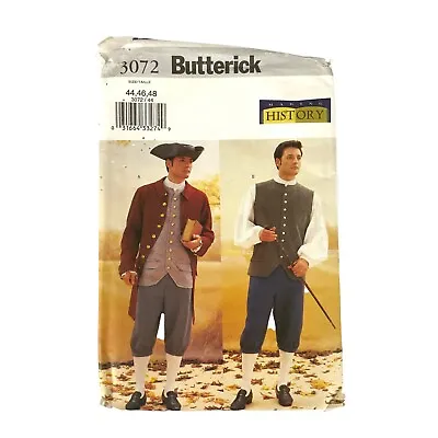 Butterick 3072 Mens Colonial Coat Vest Pants Size 44-48 Costume Pattern Cosplay  • $24.99