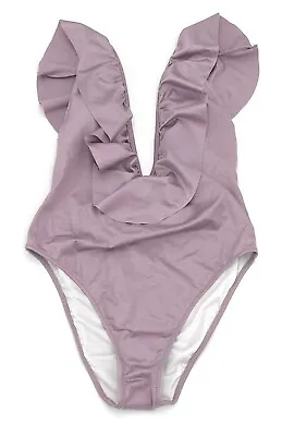 NWT Pink Victoria’s Secret Shimmery Lavender One Piece Ruffle Swimsuit Small S • $30