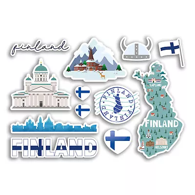 A5 Sticker Sheet Finland Vinyl Stickers - Map Country Holiday Flag Travel #78463 • £3.99