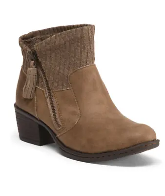 $65 • Buy New Born B.o.c Bendell Ankle Boots Womens 6 Taupe Z26717 Sweater Cuff Booties
