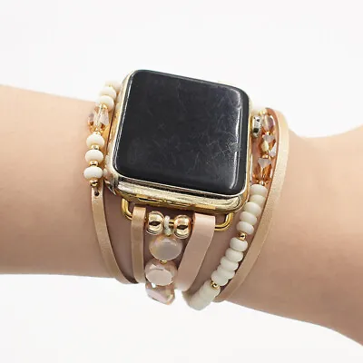 $20.59 • Buy Stylish Stone Woman Bracelet For Apple Watch Band Beads Boho Rope Watch Strap