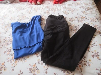 £7.75 • Buy Maternity Bundle Size 12 & 12S DP & New Look Black Jeggings & Blue Top