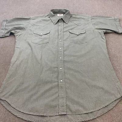 Vintage Ruddock Pearl Snap Shirt Mens 2XL XXL Plaid Western Cowboy USA • $7.99