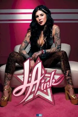 KAT VON D ~ PINK ~ 24x36 PINUP POSTER ~ Tattoo Miami LA Ink NEW/ROLLED! • £6.56