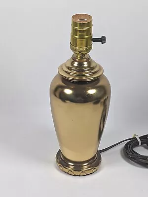 Vintage Heavy Brass Bronze Table Lamp Ginger Jar Urn Shaped Leviton Socket WORKS • $41.65