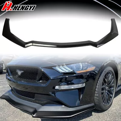 For 2018-2020 Ford Mustang Black GT Style Front Splitter Body Kit Spoiler Lip • $55.09