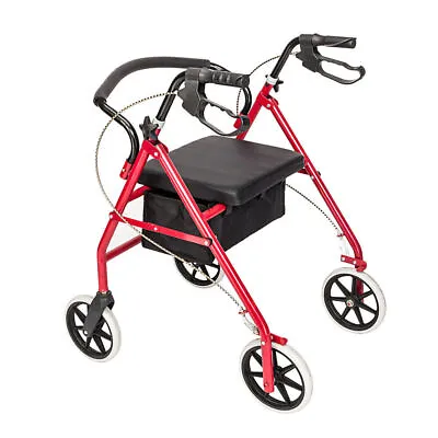 $81.54 • Buy Rollator Rolling Walker With Medical Curved Back Soft Seat Light Weight Aluminum
