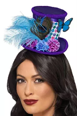 Smiffys Mad Hatter Mini Feather Hat Purple • $13.74