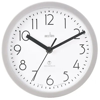Acctim Ditton Wall Clock Radio Controlled Glass Lens 20cm Kitchen Clock • £19.51