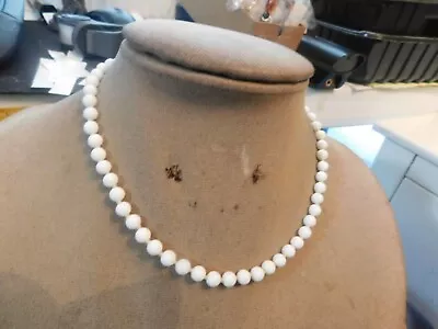 VTG Monet White Glass  Bead Necklace • $5