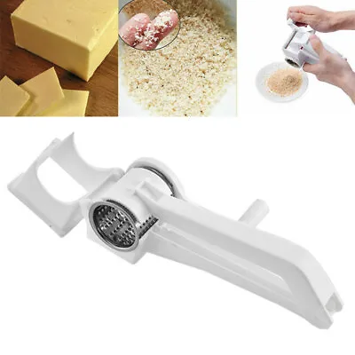 Stainless Steel Rotary Cheese Grater Mini Cheese Slicer Easy Cleaning Hand Crank • £7.13