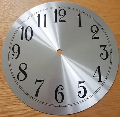 £11.95 • Buy NEW - 8 Inch Clock Dial Face - Brushed Silver Finish 203mm Arabic Numerals DL211