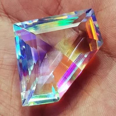 Loose Gemstone Rainbow Mystic Quartz 65 To 70 Ct Certified L92 • $24.64