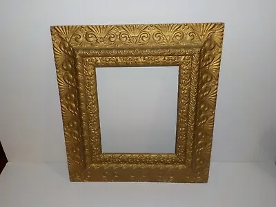 Vintage Picture Frame Wood Gold Layered Antique Victorian Ornate Gesso 21  X 19  • $149.99