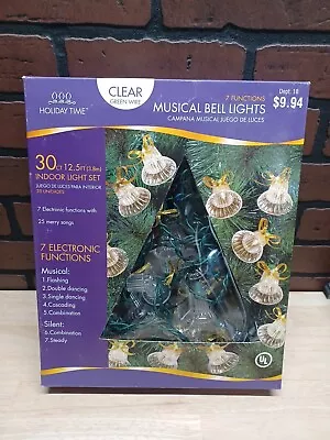 Holiday Time 30 Musical Bell Light Set Clear White 7 Function 25 Songs • $26