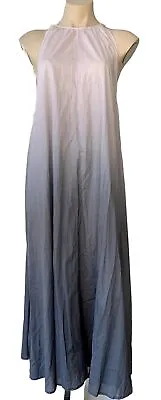 NWT Jac+ Jack  Cotton Maxi Dress Size 12 /M $399 Grey Pink Relaxed Fit • $99