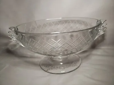 Vintage Bohemian Crystal Footed Fruitbowl • $10.99