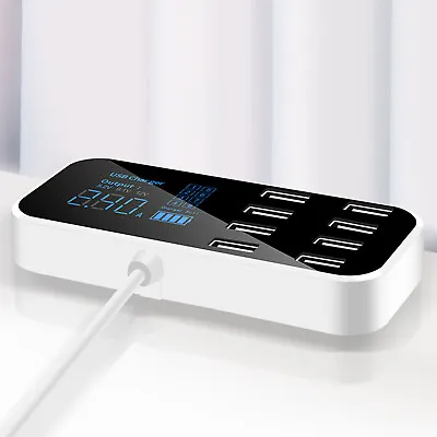 Car Charger LCD Display 8 Port USB Fast Multi USB Phone Charging Adapter Station • $11.84