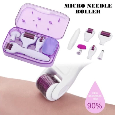 $20.53 • Buy 6 In1 Titanium Derma Roller Dermaroller Micro Needle Skin Care Kit
