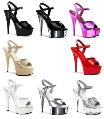 £61.70 • Buy Stiletto High Heel Platform Pole Dancing Lap Dancer Shoes Pleaser Delight 609 