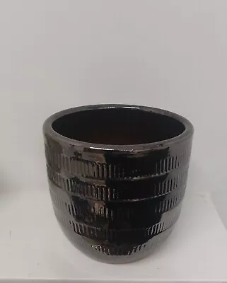 11cm Rippled Metalic Glaze Japanese Plant Pot Ceramic Flower Pot Planter Medium • £1.99