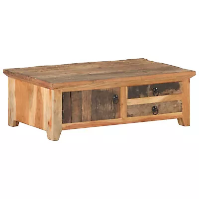 Tidyard Coffee Table With Door And 2 Storage Drawers Reclaimed Wood Sofa E9G8 • $333.18