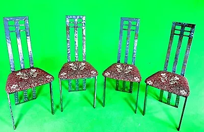 Chairs Set Of Four Real Steel Patina Medieval Castle Manor European Style • $270
