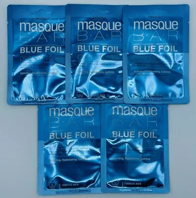 5 X Masque BAR Blue Foil Metallic Peel Off Mask Hydrating Replenishing Calming • $10.99